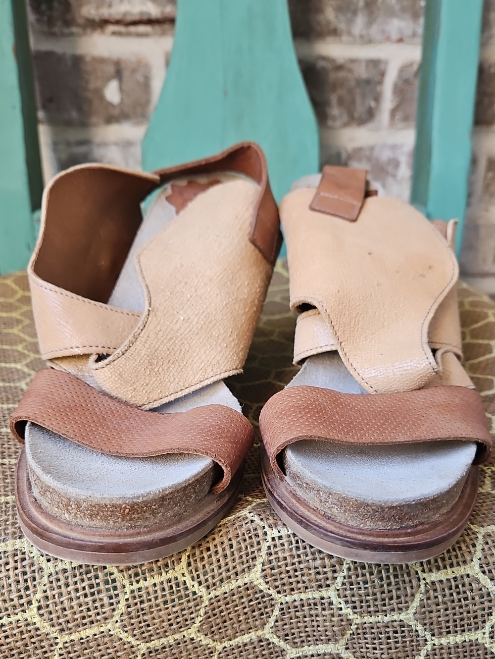 Anthropologie Coque Terra Sanne Leather Platform Heels - Picture 5 of 7